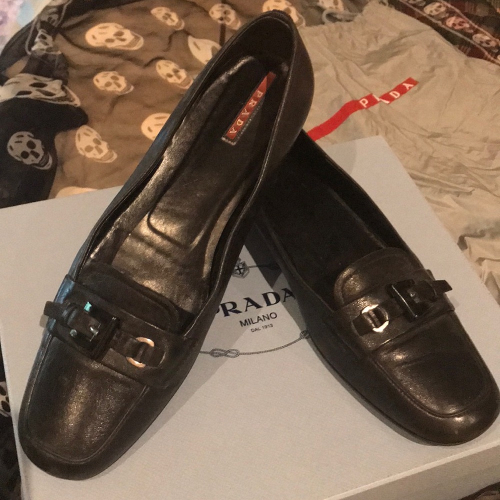 Prada Black loafers like new condition